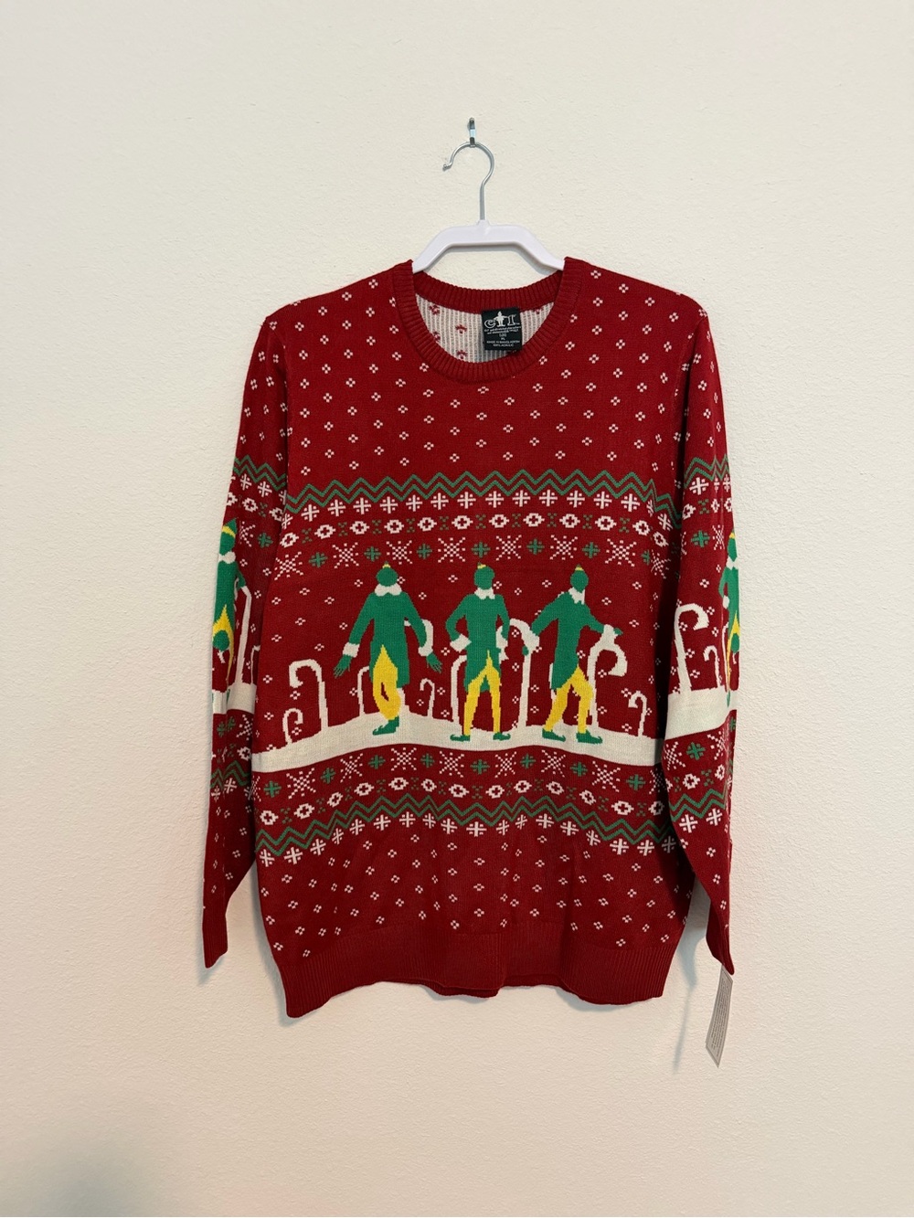 Elf Buddy the Elf ugly Christmas sweater red new  XL